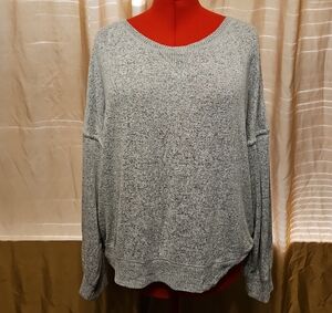 Stars Above Women's Speckled Gray Crew Neck Sweater